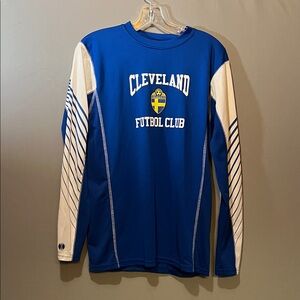 Cleveland Football Club Men’s Soccer Jersey Blue Long Sleeve Size Small
